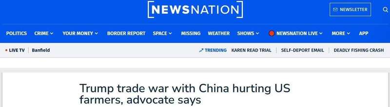 特朗普发起对中国的贸易战伤害了美国农民